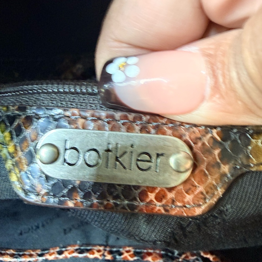 Botkier Olive Brown Snake-Embossed Satchel - Picture 8 of 8